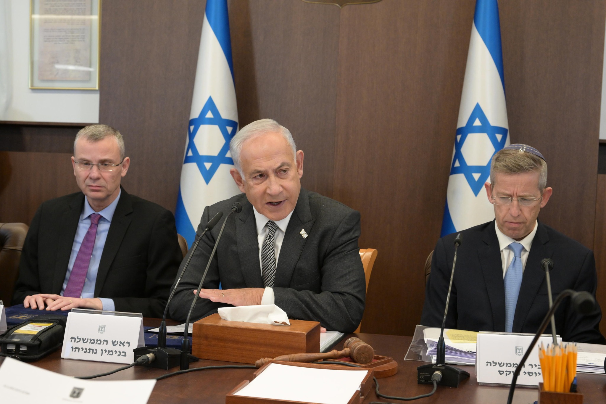 Premierminister Netanyahu im Kabinett